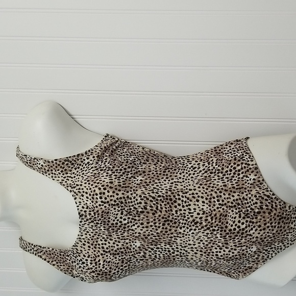 GHANDA Leopard Print One Piece Swimsuit Womens 8 - Picture 3 of 8